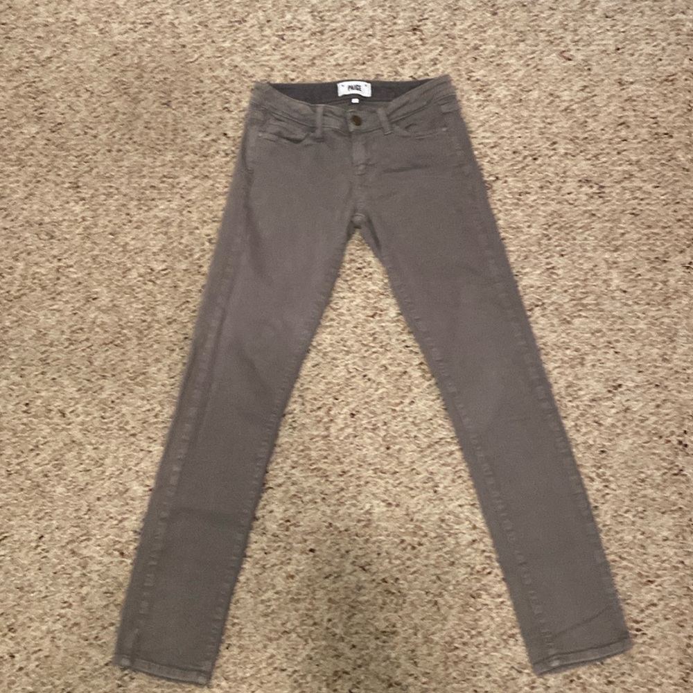 Paige light grey skinny jeans, size 26S. Good condition.